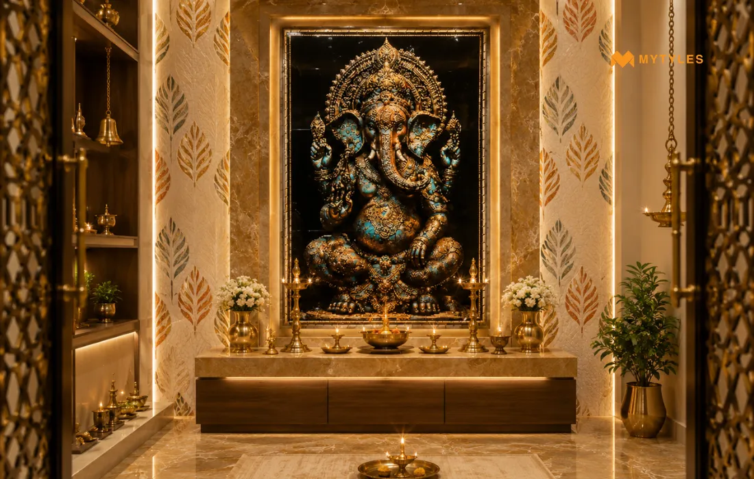 Ganesha Pooja room tiles 